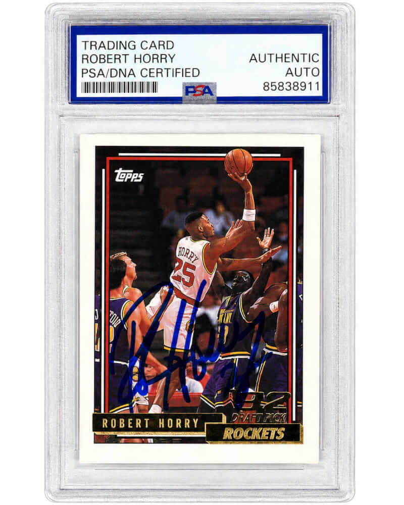 Robert Horry Houston Rockets Autographed 1992 Topps Rookie Basketball Card-Powers Sports Memorabilia