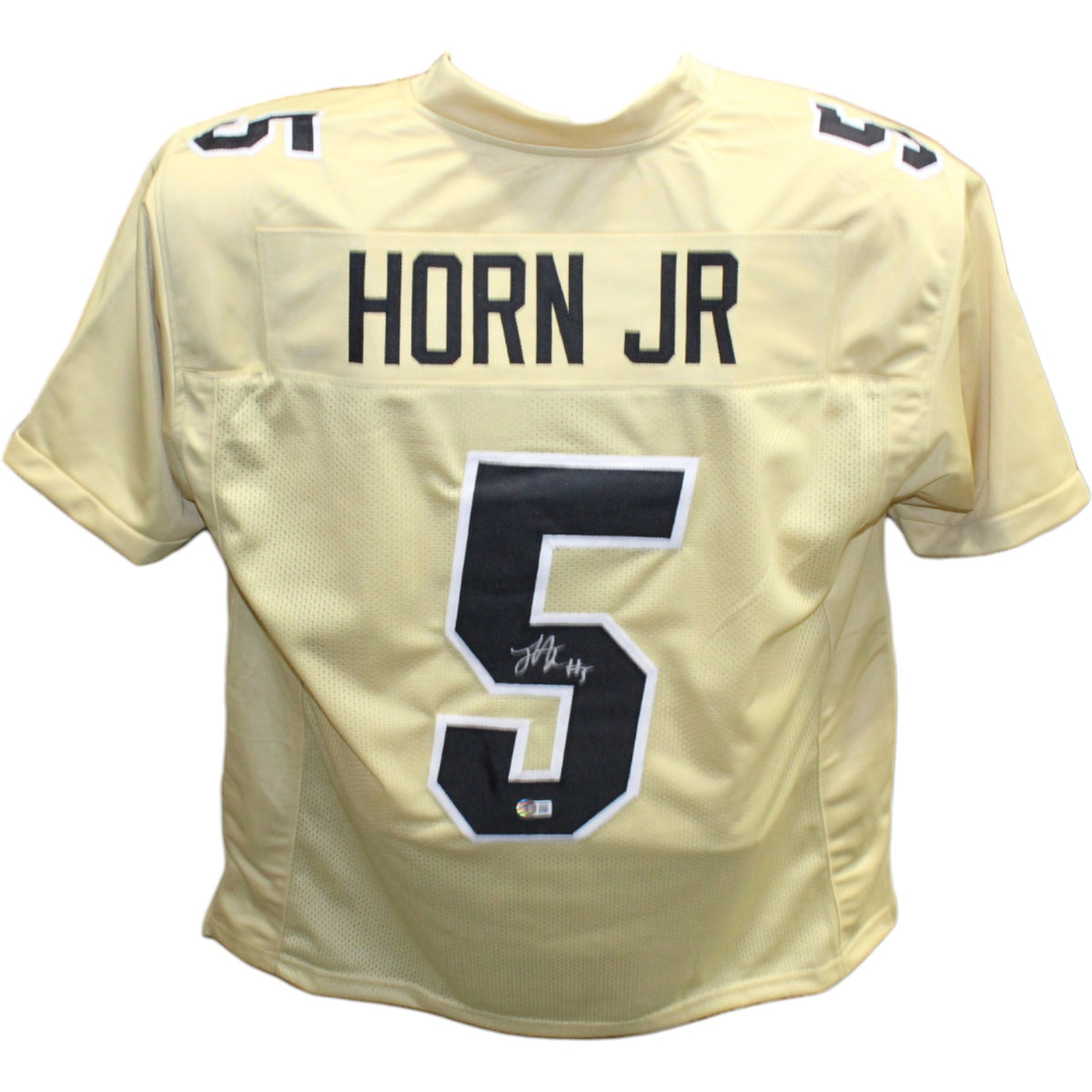 Jimmy Horn Jr. College Style Gold Signed Jersey – Beckett Authenticated-Powers Sports Memorabilia