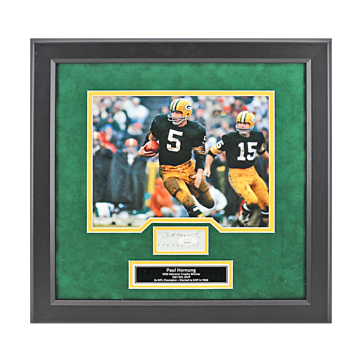 Paul Hornung Green Bay Packers Signed Framed Cut Collage (JSA COA)-Powers Sports Memorabilia