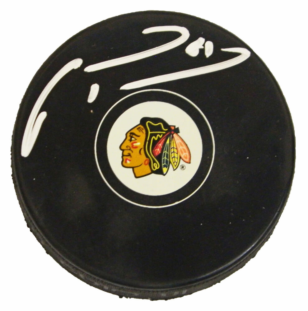 Marian Hossa Autographed Chicago Blackhawks Logo Hockey Puck-Powers Sports Memorabilia