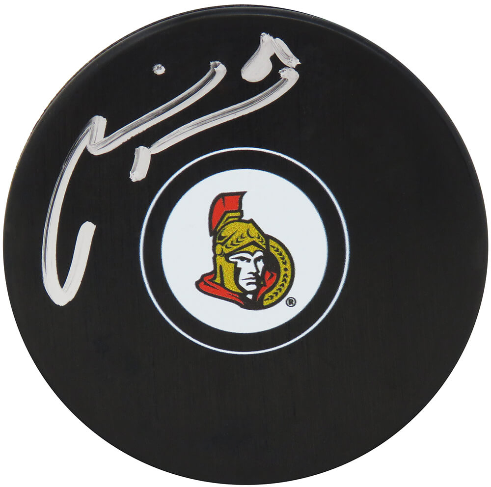 Marian Hossa Autographed Ottawa Senators Logo Hockey Puck-Powers Sports Memorabilia