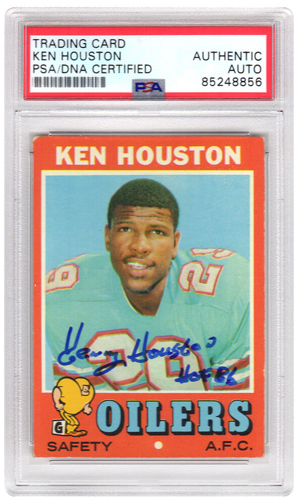 Ken Houston Houston Oilers Autographed 1971 Topps Football Rookie Trading