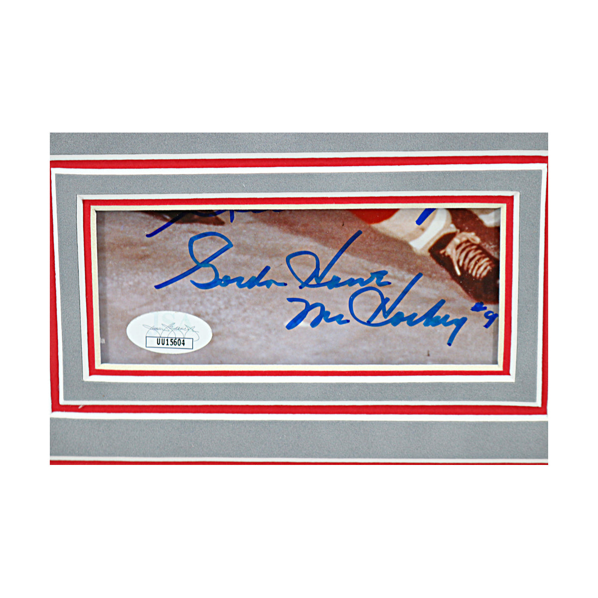 Gordie Howe Detroit Red Wings Signed Framed Cut Chit Collage (JSA COA #CD21669)-Powers Sports Memorabilia