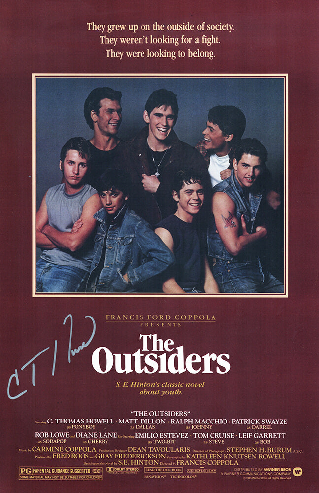C. Thomas Howell Autographed The Outsiders 11x17 Movie Poster-Powers Sports Memorabilia