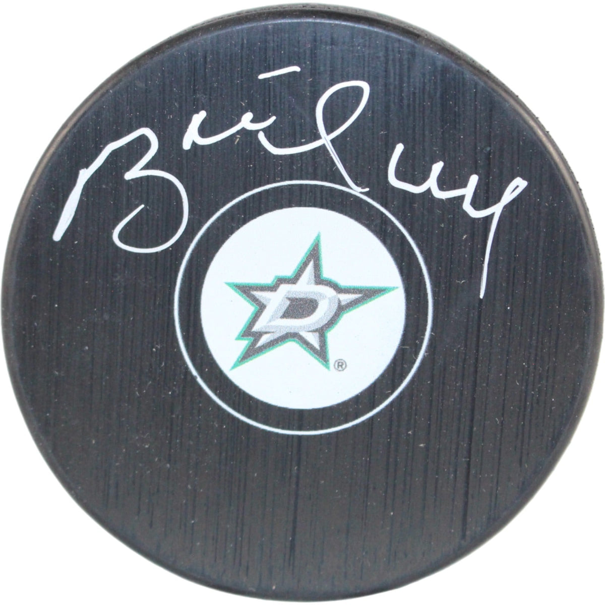 Brett Hull Signed Dallas Stars Logo Puck – Beckett Authenticated-Powers Sports Memorabilia