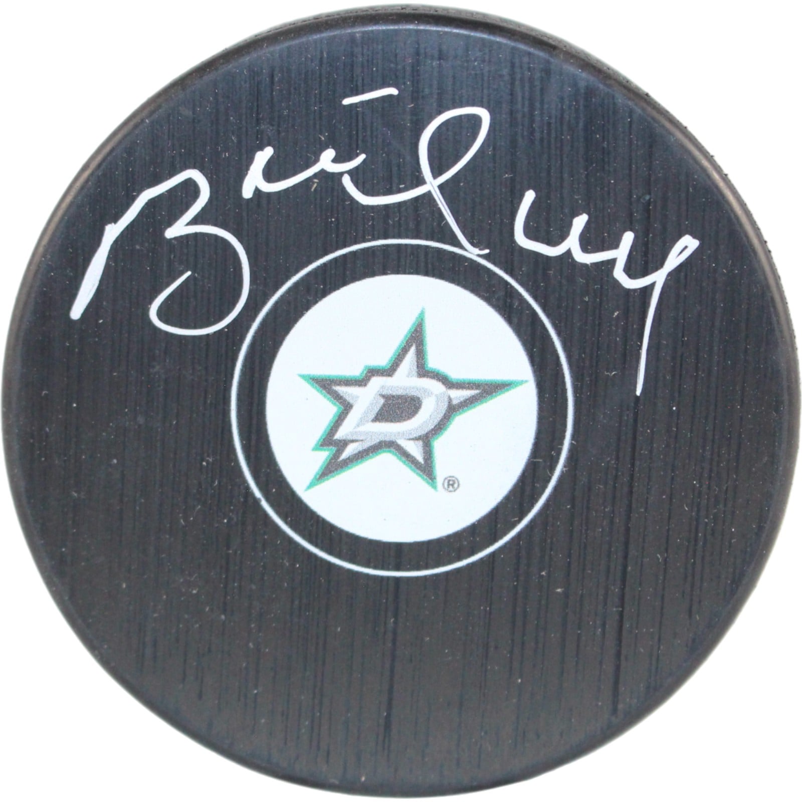 Brett Hull Signed Dallas Stars Logo Puck – Beckett Authenticated-Powers Sports Memorabilia