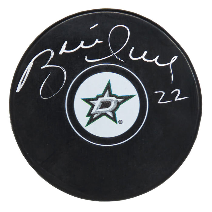 Brett Hull Autographed Dallas Stars Logo Hockey Puck-Powers Sports Memorabilia