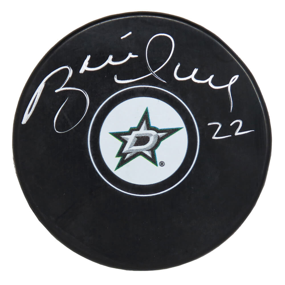 Brett Hull Autographed Dallas Stars Logo Hockey Puck-Powers Sports Memorabilia