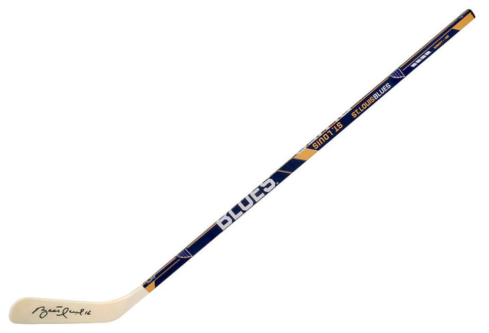 Brett Hull Autographed Franklin St. Louis Blues Logo 48 Inch Full Size Hockey Stick-Powers Sports Memorabilia