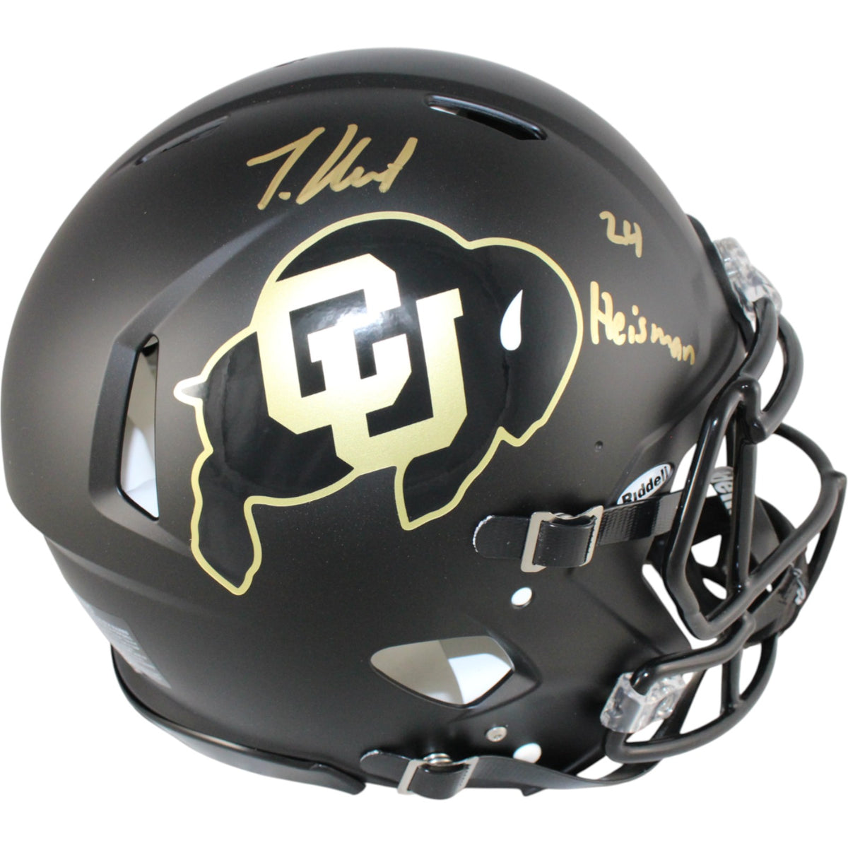 Travis Hunter Colorado Buffaloes Pro Signed Helmet Heisman Beckett W 57945 Beckett-Powers Sports Memorabilia
