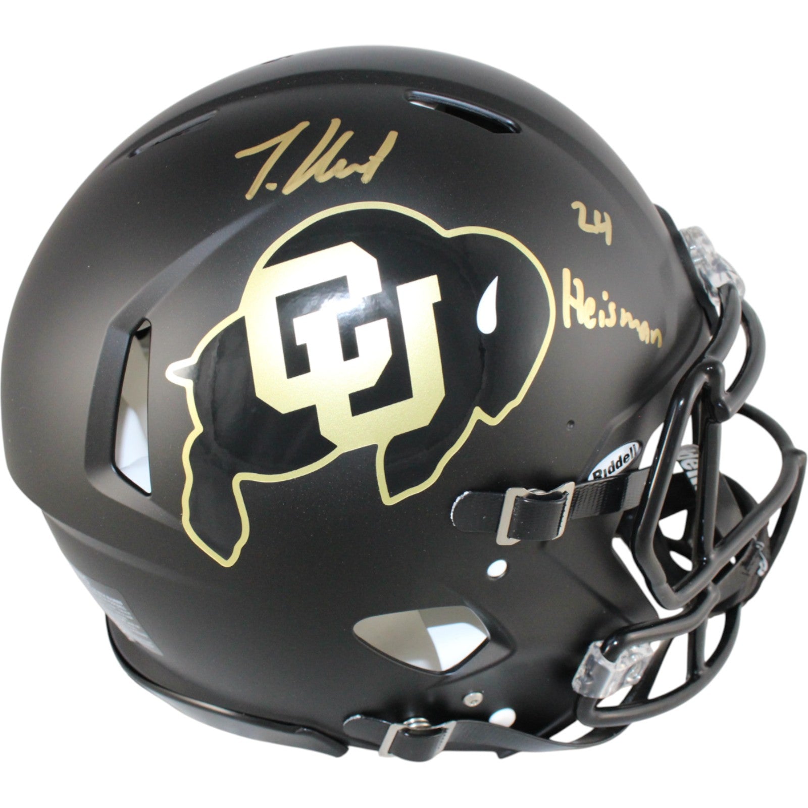 Travis Hunter Colorado Buffaloes Pro Signed Helmet Heisman Beckett W 57945 Beckett-Powers Sports Memorabilia