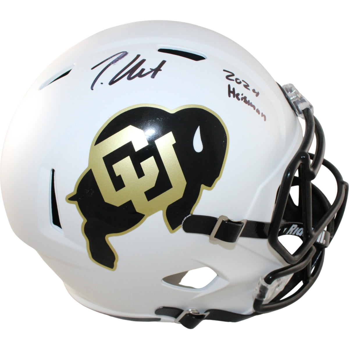 Travis Hunter Colorado Buffaloes Signed Full Size Helmet - F/S Heisman AS IS Beckett W Beckett-Powers Sports Memorabilia