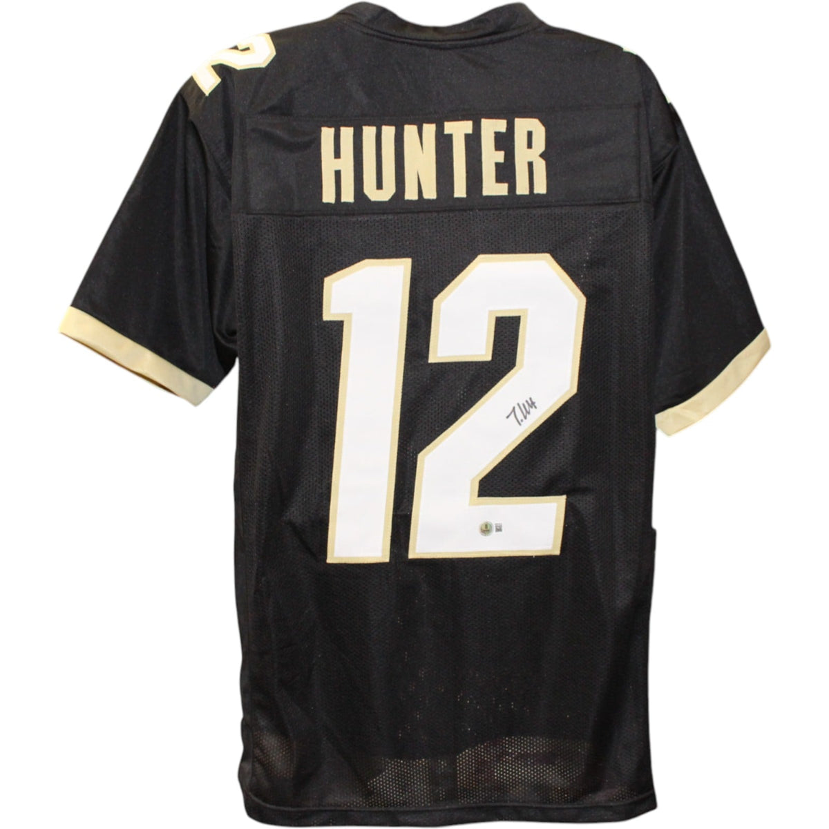 Travis Hunter Signed College Style Black XL Jersey – Beckett Witness Authenticated-Powers Sports Memorabilia