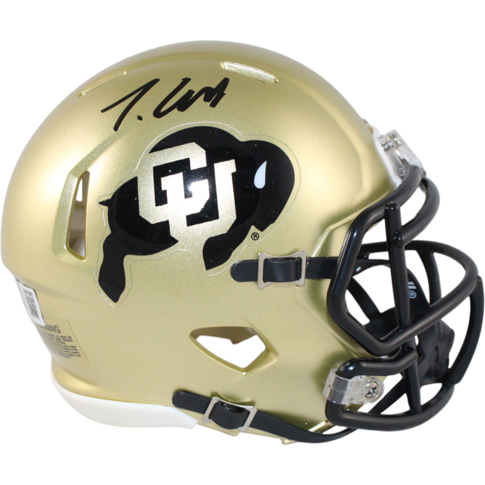 Travis Hunter Signed Colorado Buffaloes Mini Helmet – Beckett Witness Authenticated-Powers Sports Memorabilia