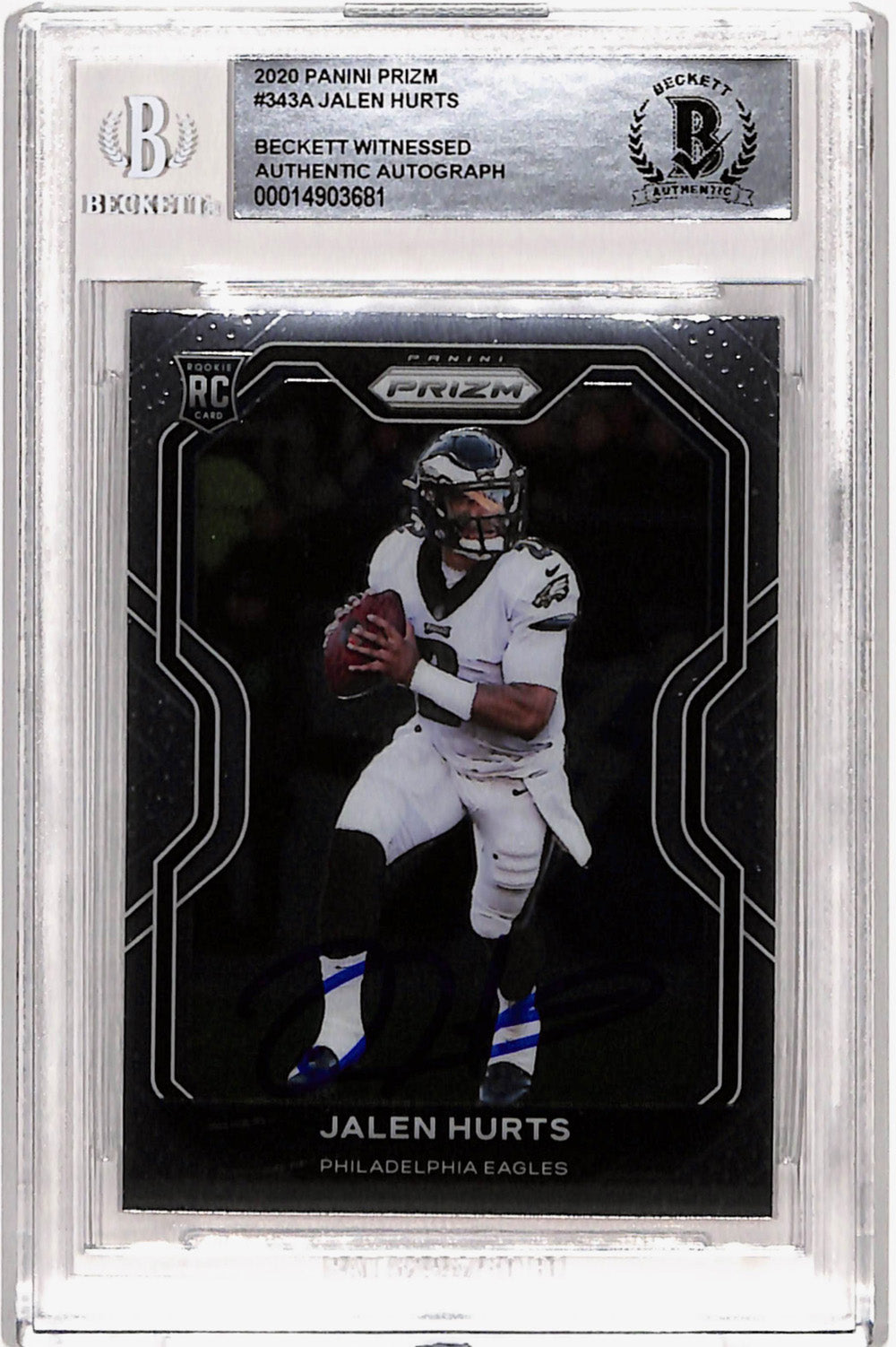 Jalen Hurts 2020 Panini Prizm #343 Rookie Signed Card-Powers Sports Memorabilia