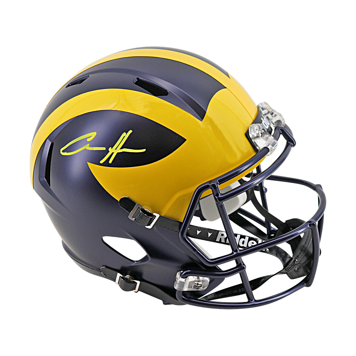 Aidan Hutchinson Michigan Signed Riddell Full Size Replica Speed Helmet (Beckett Auth)-Powers Sports Memorabilia
