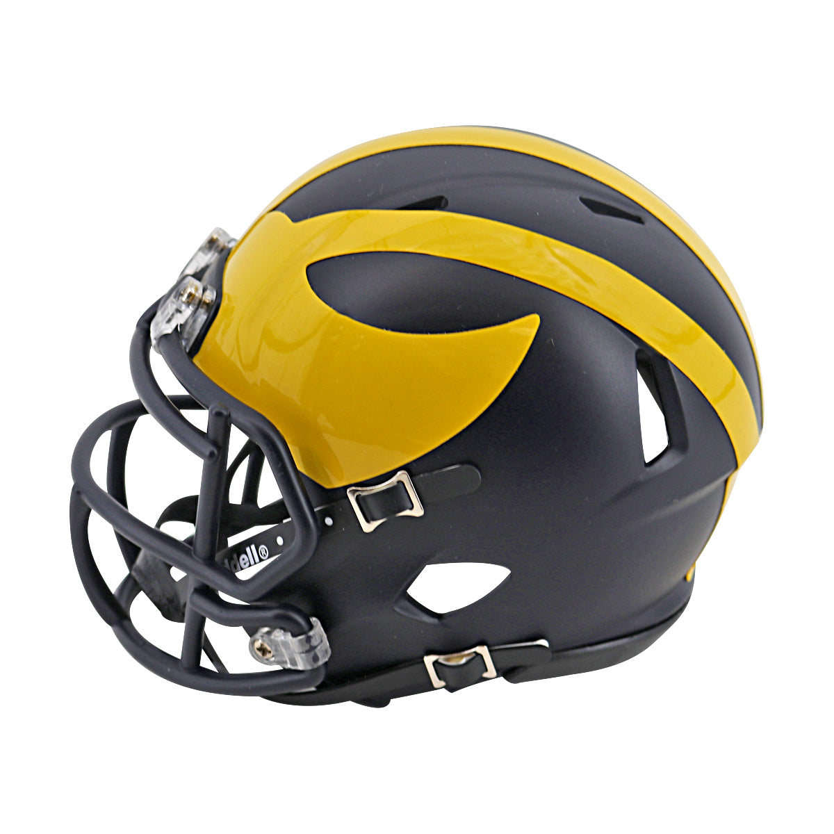 Aidan Hutchinson Michigan Signed Riddell Replica Speed Mini Helmet (Beckett Auth)-Powers Sports Memorabilia