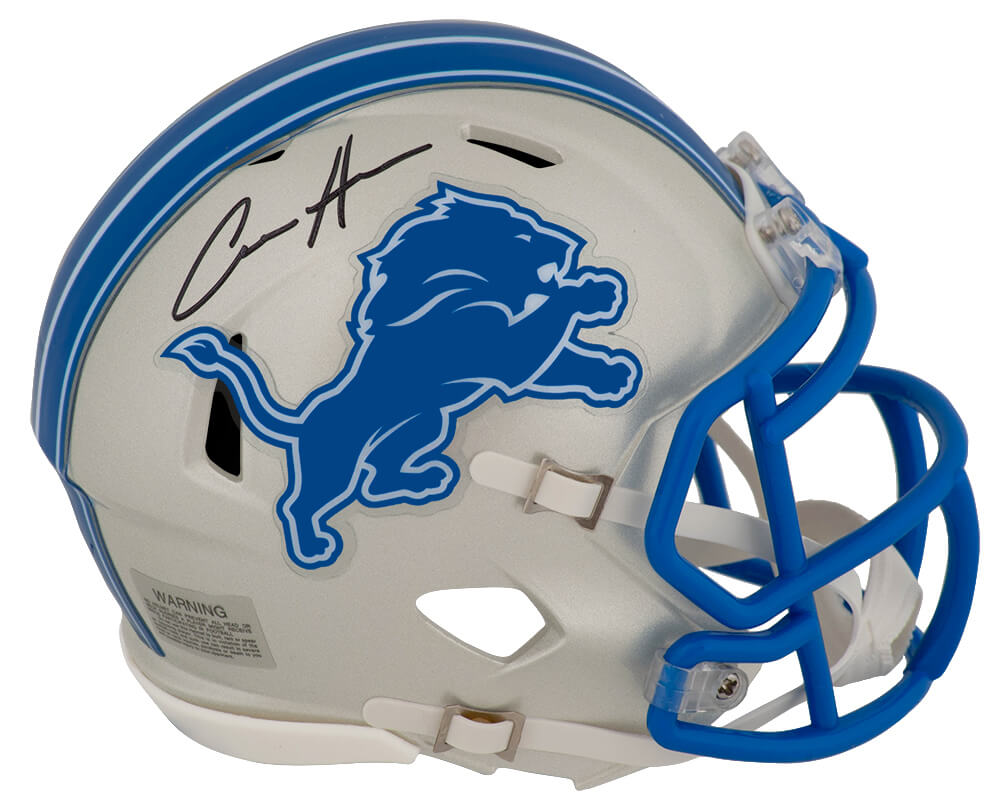 Aidan Hutchinson Detroit Lions Autographed Riddell Speed Mini Helmet-Powers Sports Memorabilia