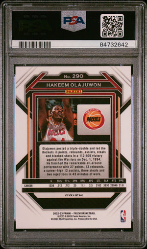 Hakeem Olajuwon 2022 Panini Prizm Red Ice Basketball Card #290 Graded PSA 10-Powers Sports Memorabilia