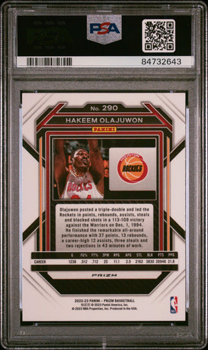 Hakeem Olajuwon 2022 Panini Prizm Red Ice Basketball Card #290 Graded PSA 9-Powers Sports Memorabilia