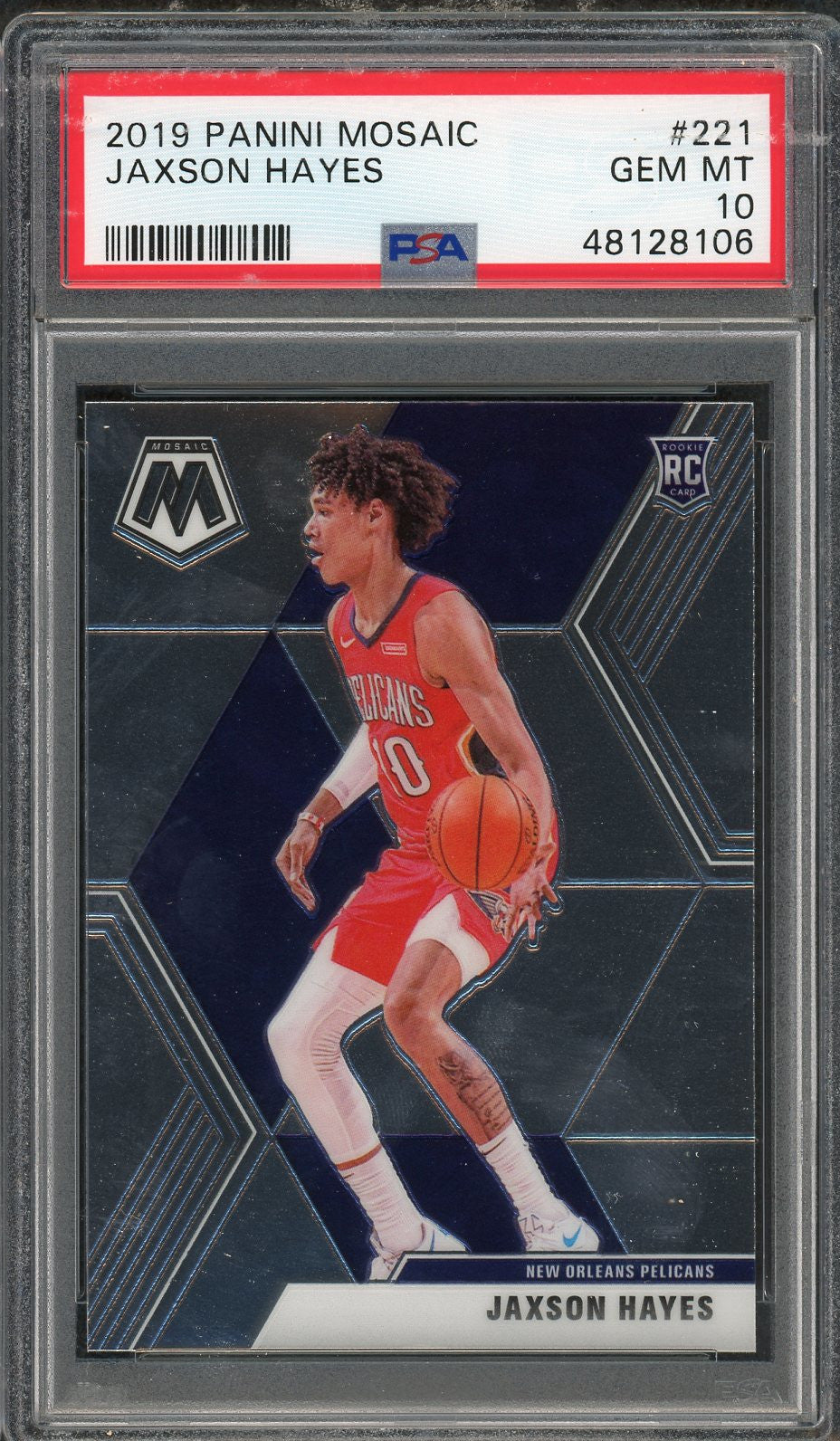 Jaxson Hayes 2019 Panini Mosaic Basketball Rookie Card RC #221 Graded PSA 10 GEM MINT