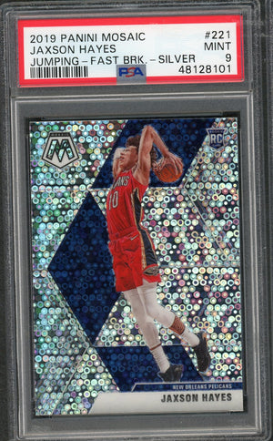 Jaxson Hayes Pelicans 2019 Panini Mosaic Fast Break Silver Prizm Basketball Rookie Card RC #221 Graded PSA 9 MINT-Powers Sports Memorabilia