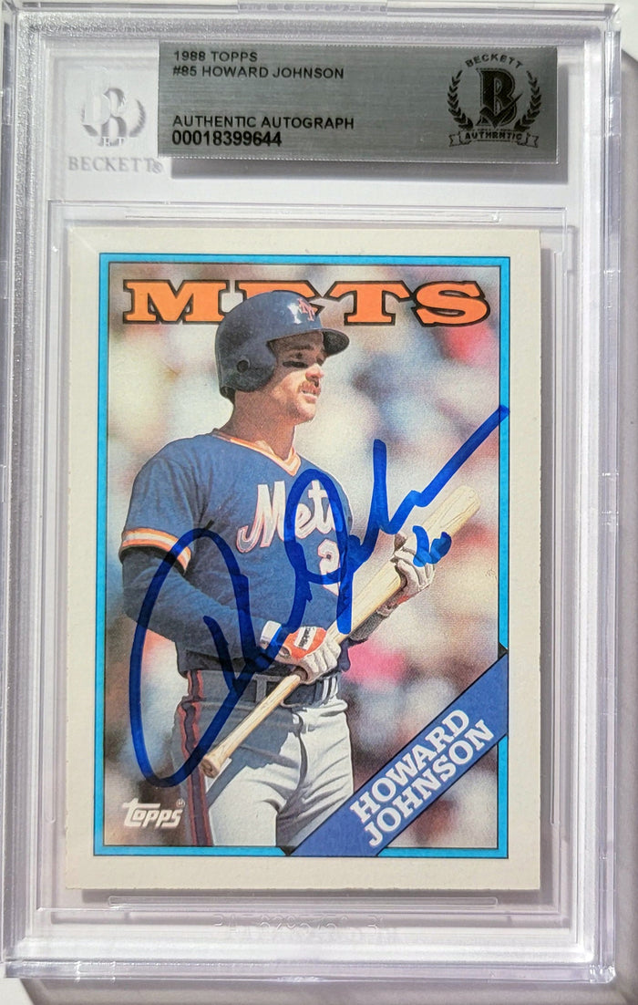 Howard Johnson Signed New York Mets 1988 Topps Card #85 Beckett-Powers Sports Memorabilia