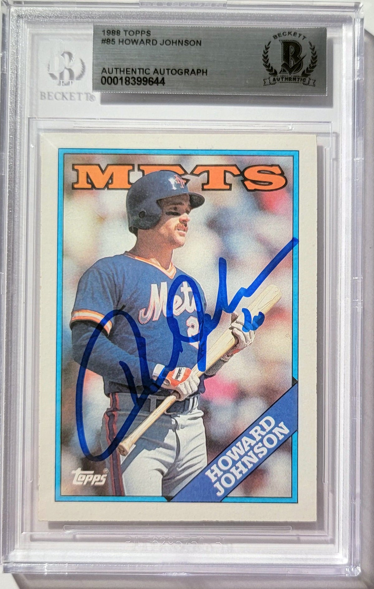 Howard Johnson Signed New York Mets 1988 Topps Card #85 Beckett-Powers Sports Memorabilia