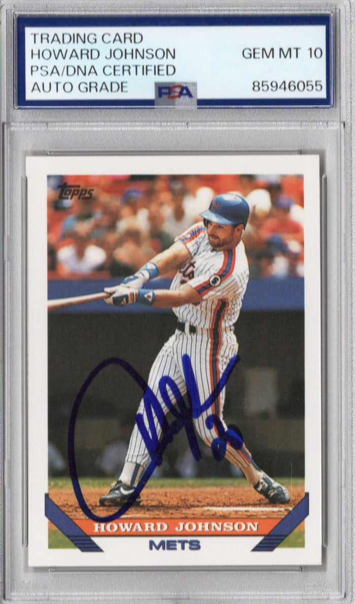 Howard Johnson Signed New York Mets 1993 Topps #106 Card PSA AUTO GRADE GEM MT 10-Powers Sports Memorabilia
