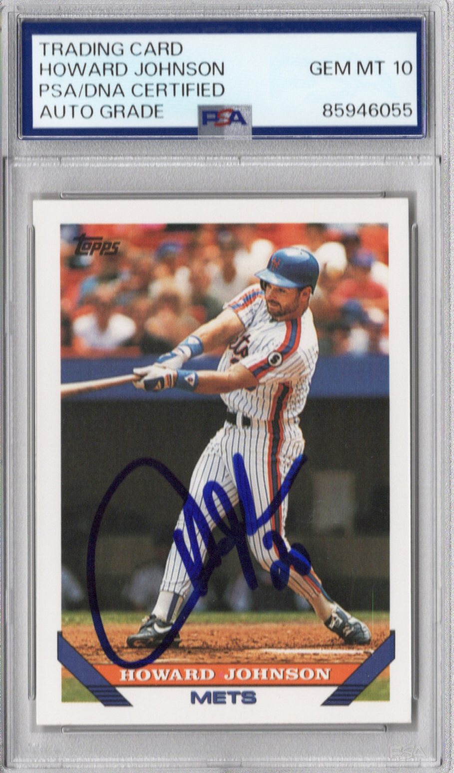 Howard Johnson Signed New York Mets 1993 Topps #106 Card PSA AUTO GRADE GEM MT 10-Powers Sports Memorabilia