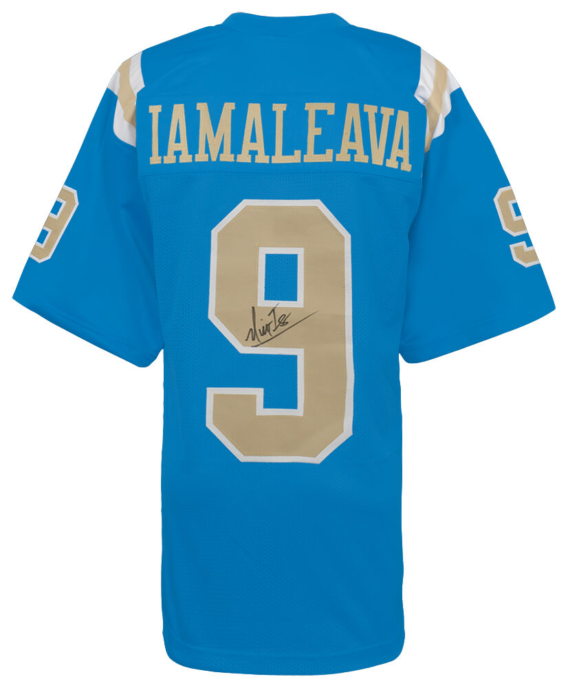 Nico Iamaleava Autographed Blue Custom College Football Jersey-Powers Sports Memorabilia