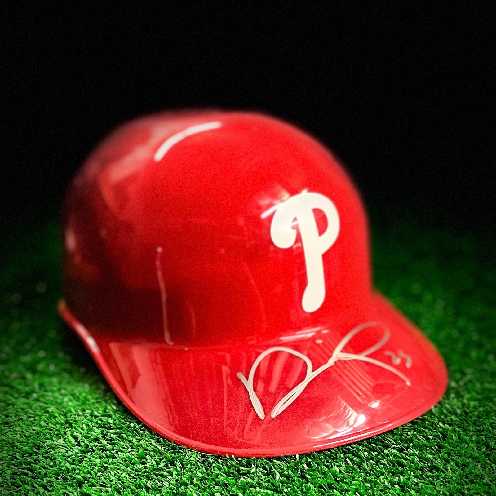 Darick Hall Philadelphia Phillies Signed Helmet-Powers Sports Memorabilia