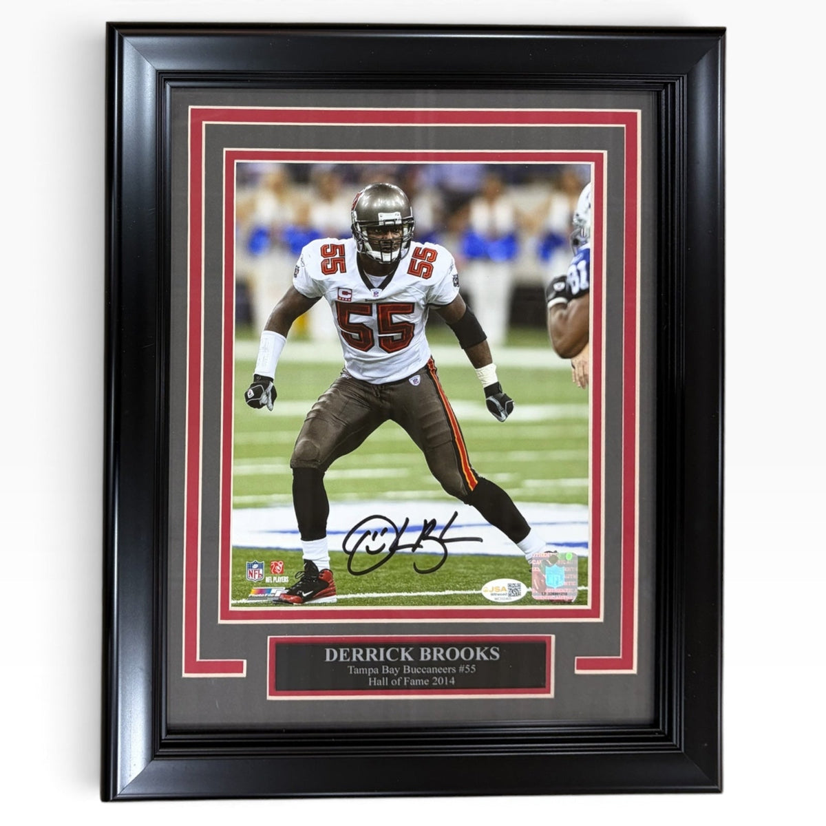 Autographed Derrick Brooks Tampa Bay Buccaneers Deluxe Framed 8x10 Photo - JSA-Powers Sports Memorabilia