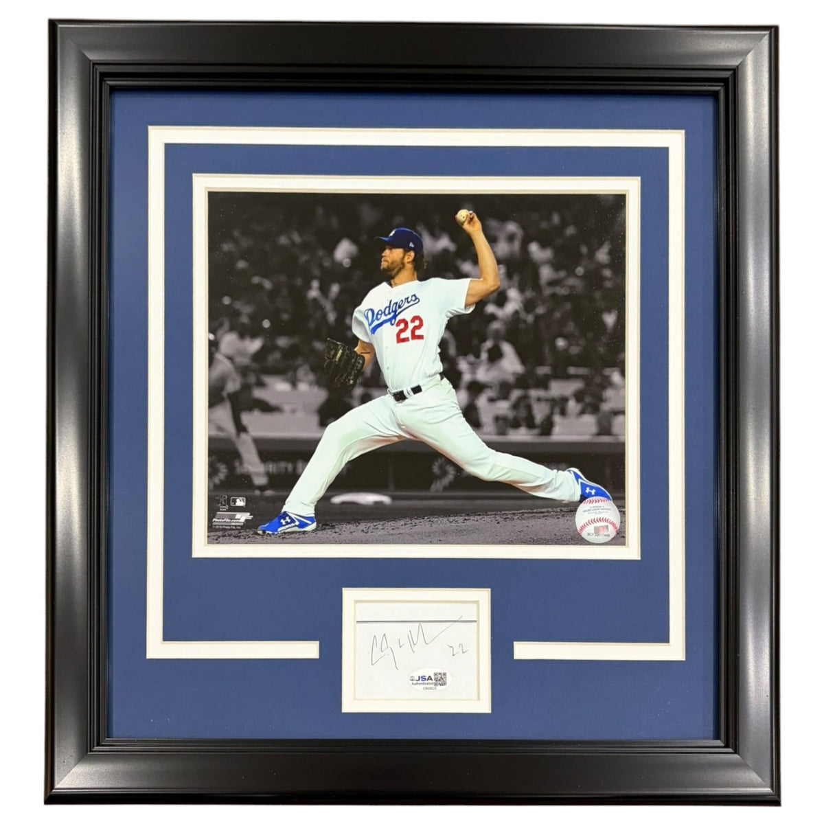 Autographed Clayton Kershaw Los Angeles Dodgers Signature Series Frame - JSA-Powers Sports Memorabilia