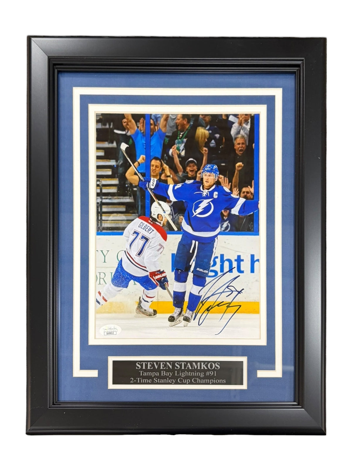 Autographed Steven Stamkos Tampa Bay Lightning (Vert Action) Deluxe Framed 8x10 Photo - JSA-Powers Sports Memorabilia