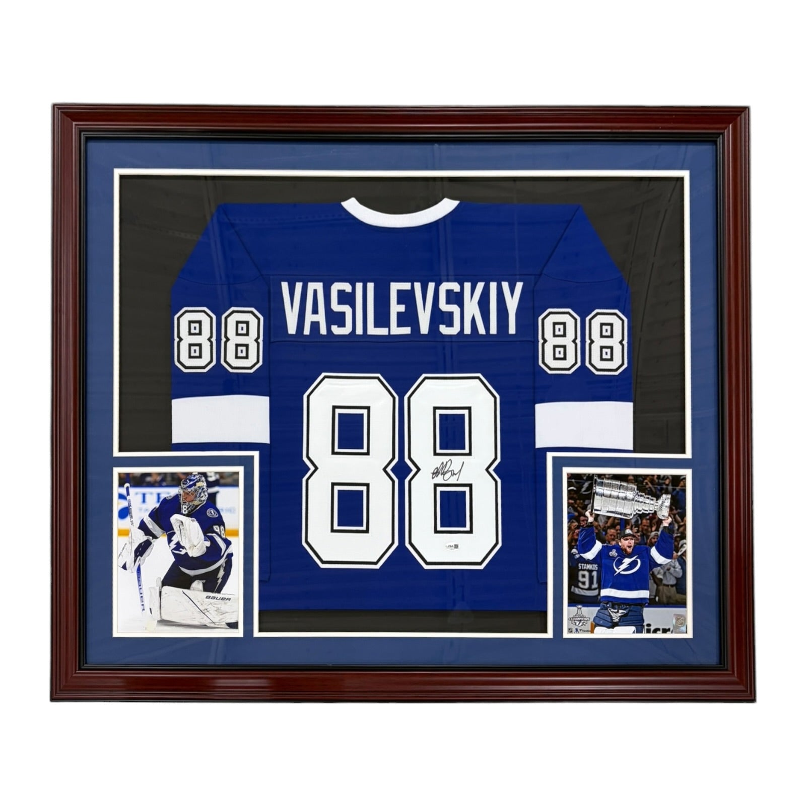 Autographed Andrei Vasilevskiy Tampa Bay Lightning (Blue #88) Deluxe Framed Jersey - JSA-Powers Sports Memorabilia