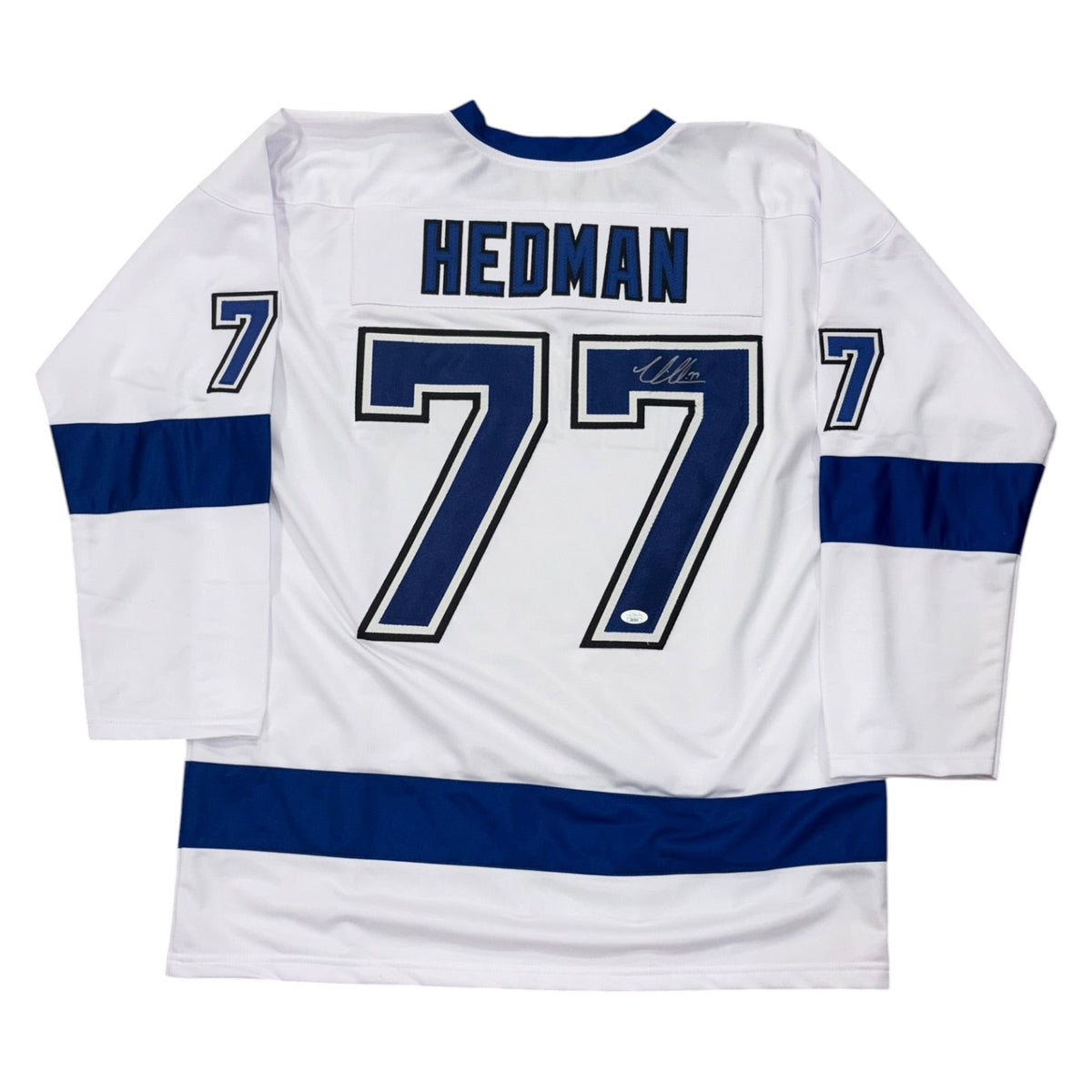 Autographed Victor Hedman Tampa Bay (White #77) Custom Jersey - JSA-Powers Sports Memorabilia