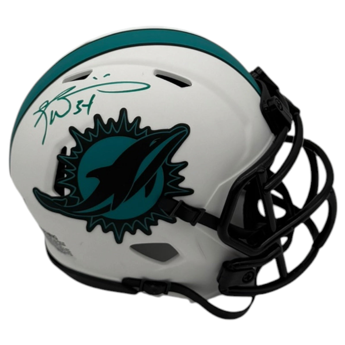 Autographed Ricky Williams Miami Dolphins (LUNAR Eclipse Alternate) Mini Helmet - Radtke-Powers Sports Memorabilia