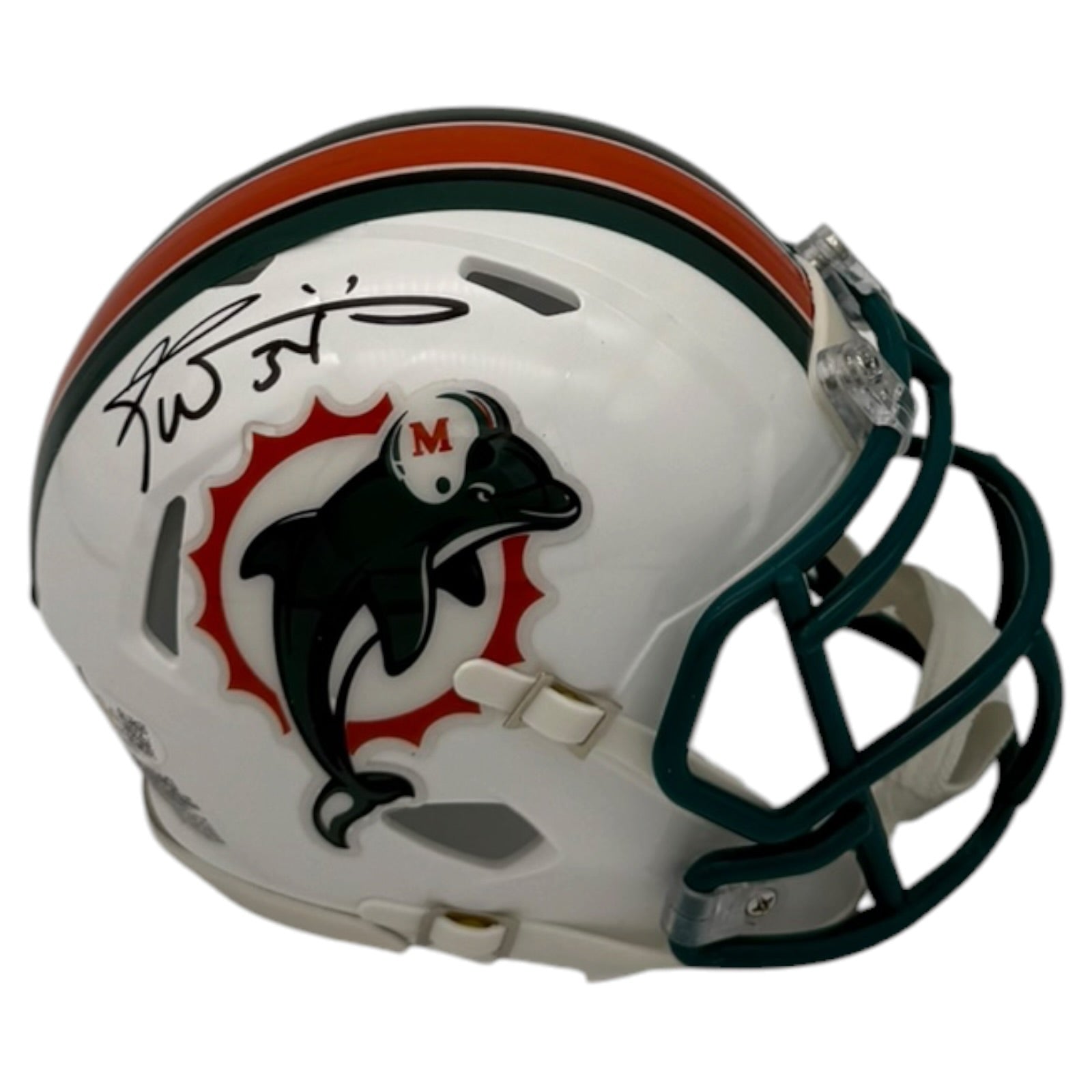 Autographed Ricky Williams Miami Dolphins (Throwback) Mini Helmet - JSA-Powers Sports Memorabilia
