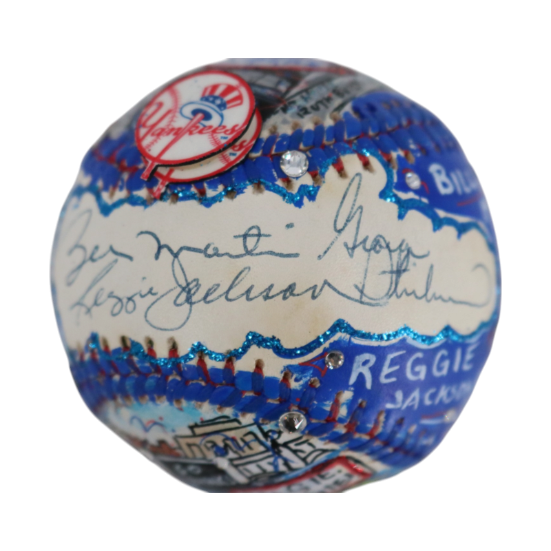 Steinbrenner Jackson Martin Yankees Signed Fazzino Pop Art Baseball (Fanatics)-Powers Sports Memorabilia