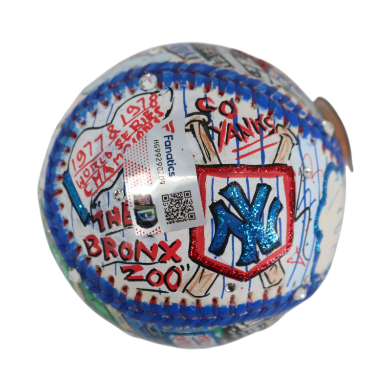 Steinbrenner Jackson Martin Yankees Signed Fazzino Pop Art Baseball (Fanatics)-Powers Sports Memorabilia