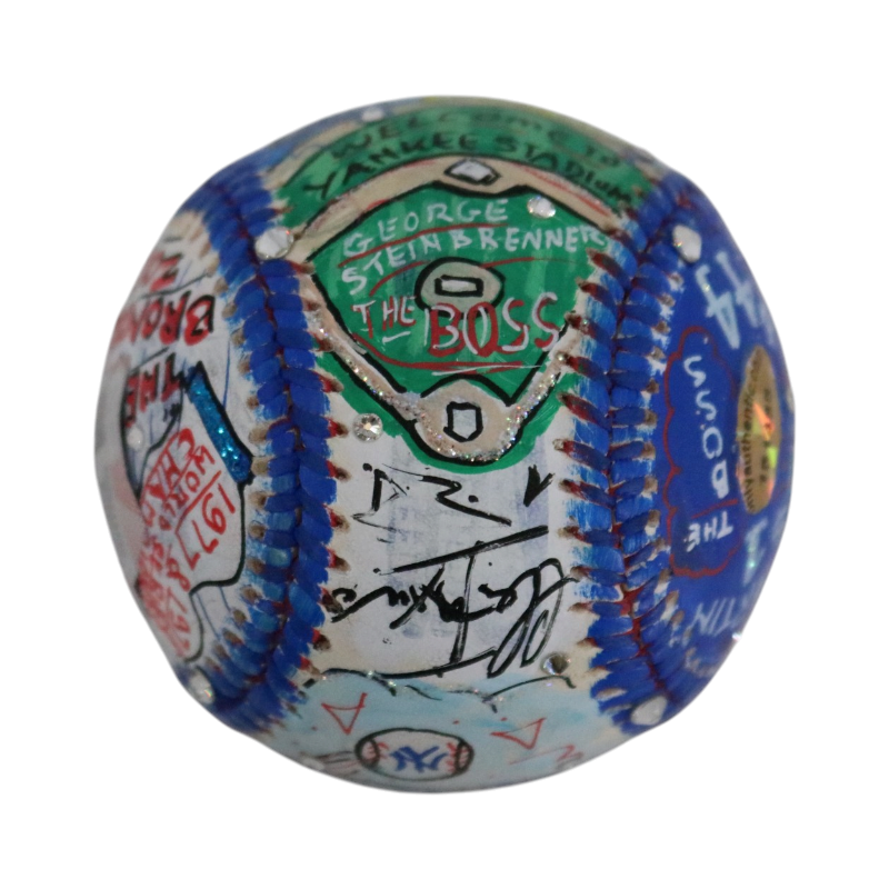 Steinbrenner Jackson Martin Yankees Signed Fazzino Pop Art Baseball (Fanatics)-Powers Sports Memorabilia