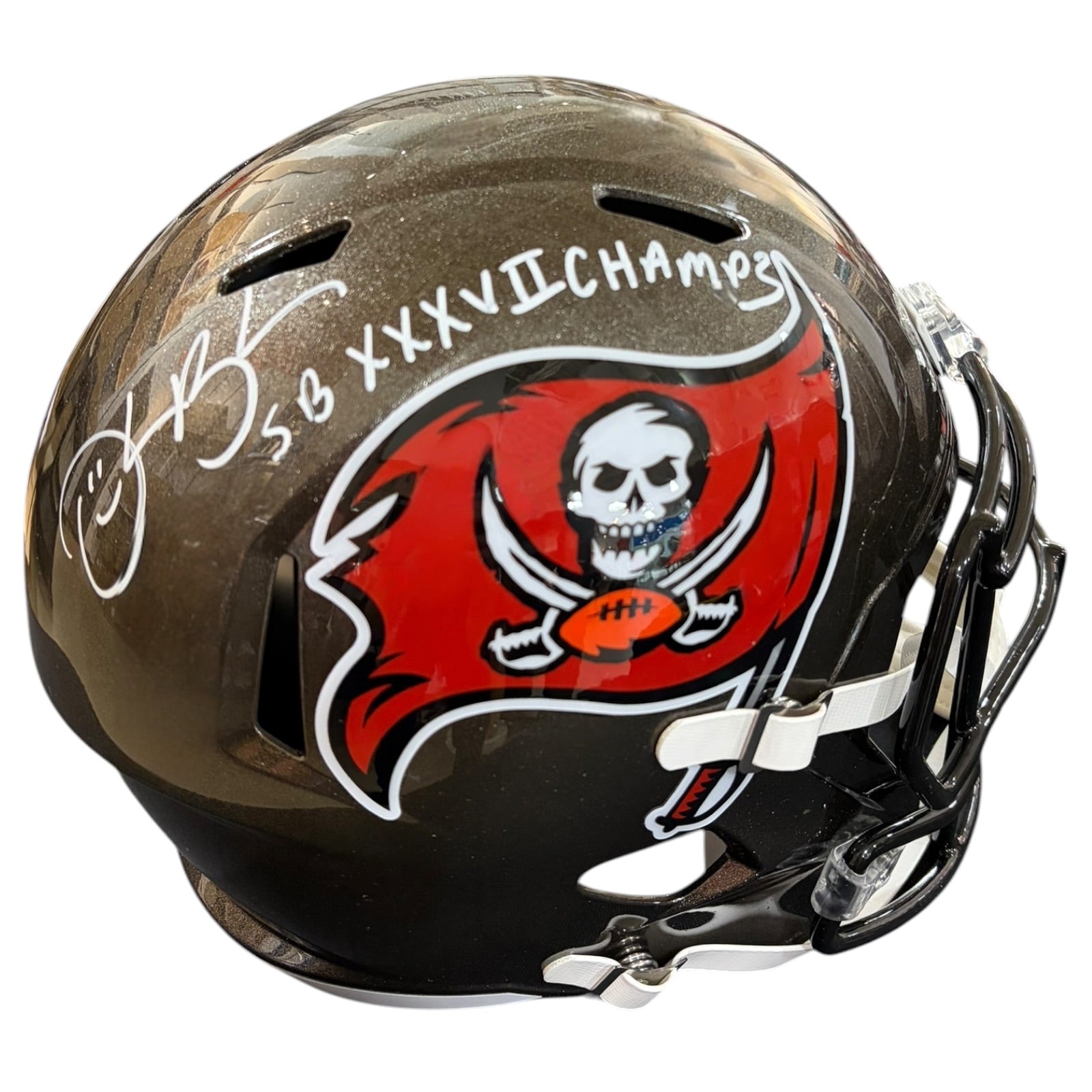 Autographed Derrick Brooks Tampa Bay Buccaneers Deluxe Full-Size Replica Helmet - JSA-Powers Sports Memorabilia