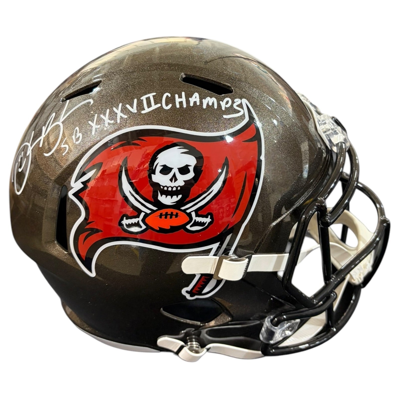 Autographed Derrick Brooks Tampa Bay Buccaneers Deluxe Full-Size Replica Helmet - JSA-Powers Sports Memorabilia