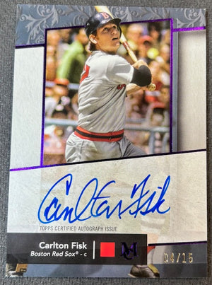 Carlton Fisk 2024 Topps Museum Collection Signed Baseball Archival Auto Card #AA-CF 04/25-Powers Sports Memorabilia