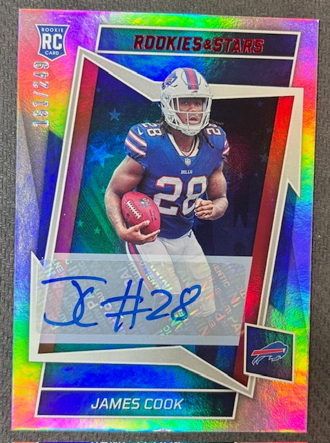 James Cook 2022 Panini Rookies and Stars Signed Football Rookie Auto Card #109 161/249-Powers Sports Memorabilia