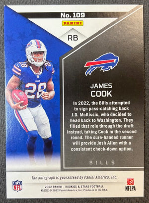 James Cook 2022 Panini Rookies and Stars Signed Football Rookie Auto Card #109 161/249-Powers Sports Memorabilia