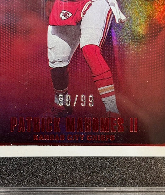 Patrick Mahomes II 2022 Panini Chronicles Studio Football Red Card #STU-18 Graded SGC 8 Cert #8533511 89/99-Powers Sports Memorabilia