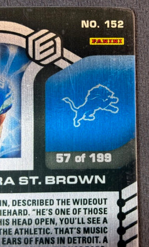 Amon Ra St Brown 2021 Panini Elements Signed Football Auto Rookie Card #152 57/199-Powers Sports Memorabilia