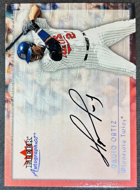 David Ortiz 2000 Fleer Autographics Signed Baseball Auto Card-Powers Sports Memorabilia